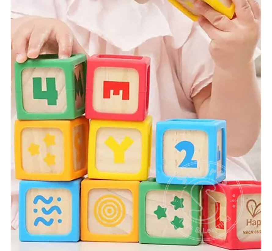 Hape Grip-n-Stack Silicone & Wood Blocks