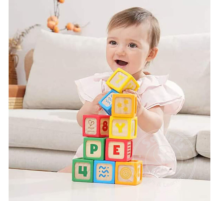 Hape Grip-n-Stack Silicone & Wood Blocks