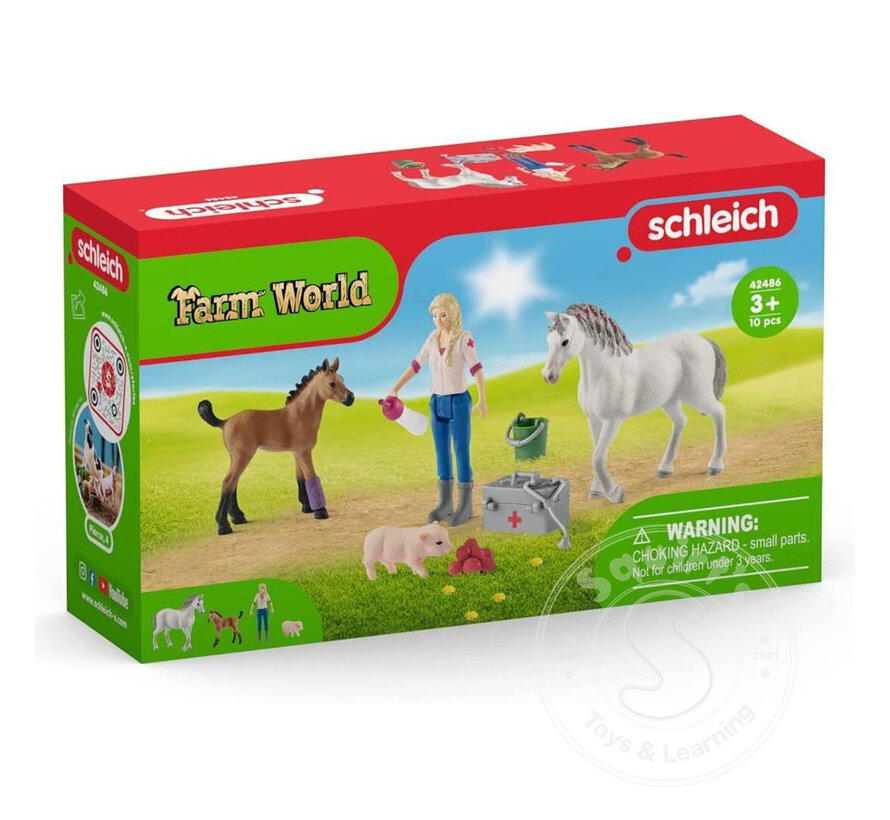 Schleich Vet visiting mare and foal - Retired