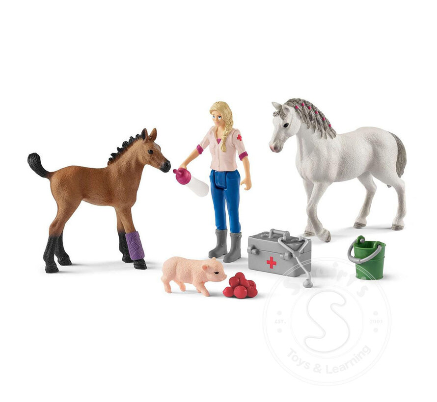 Schleich Vet visiting mare and foal - Retired