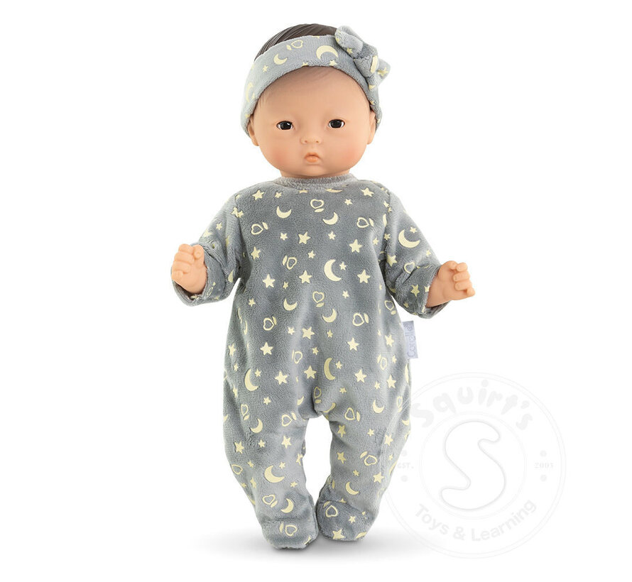 Corolle Mon Premier Bebe Pajamas Glow in The Dark & headband- 12”