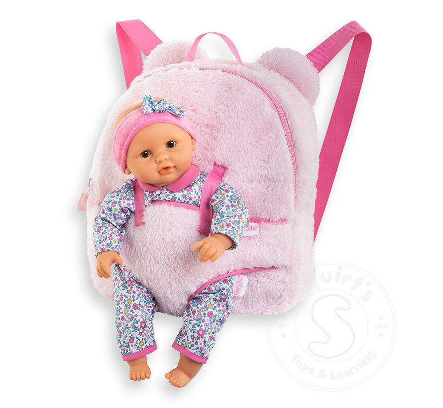 Corolle Baby Doll Carrier Backpack 12" - Pink Plush