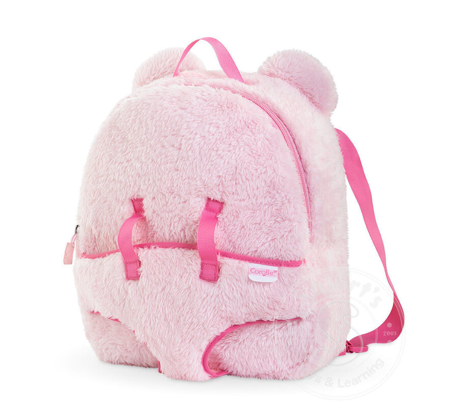 Corolle Baby Doll Carrier Backpack 12" - Pink Plush