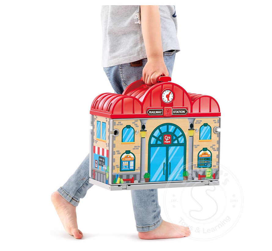 Hape Portable Train Station Set