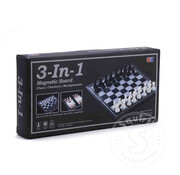 Magnetic 3-in-1 Backgammon, Chess, Checkers
