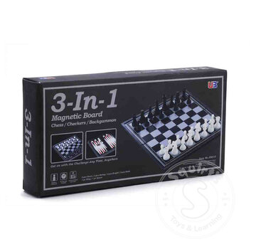 Magnetic 3-in-1 Backgammon, Chess, Checkers