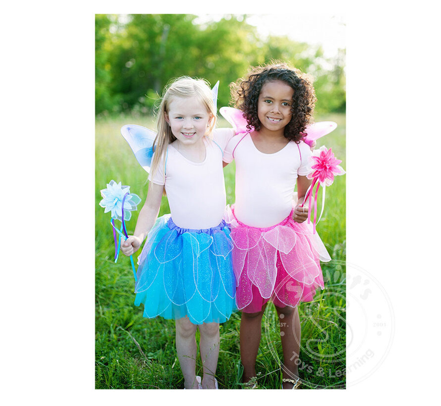 Great Pretenders Fancy Flutter Skirt Wings and Wand Blue (Size 4-7)