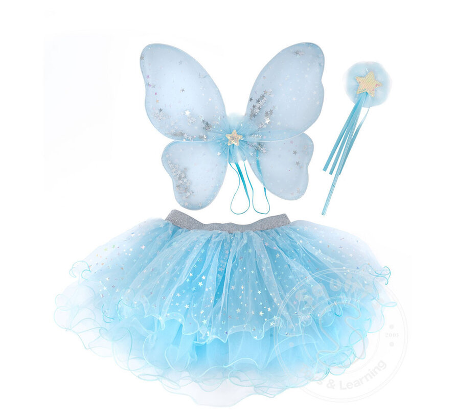 Great Pretenders Iridescent Celestial Fairy Wings, Tutu, & Wand Set, Size 4-6