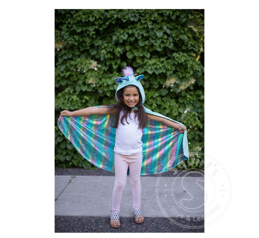 Great Pretenders Unicorn/Dragon Reversible Hooded Cape (Size 5-6)