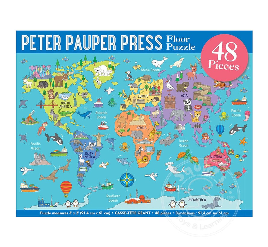 World Map Floor Puzzle (48 pcs)
