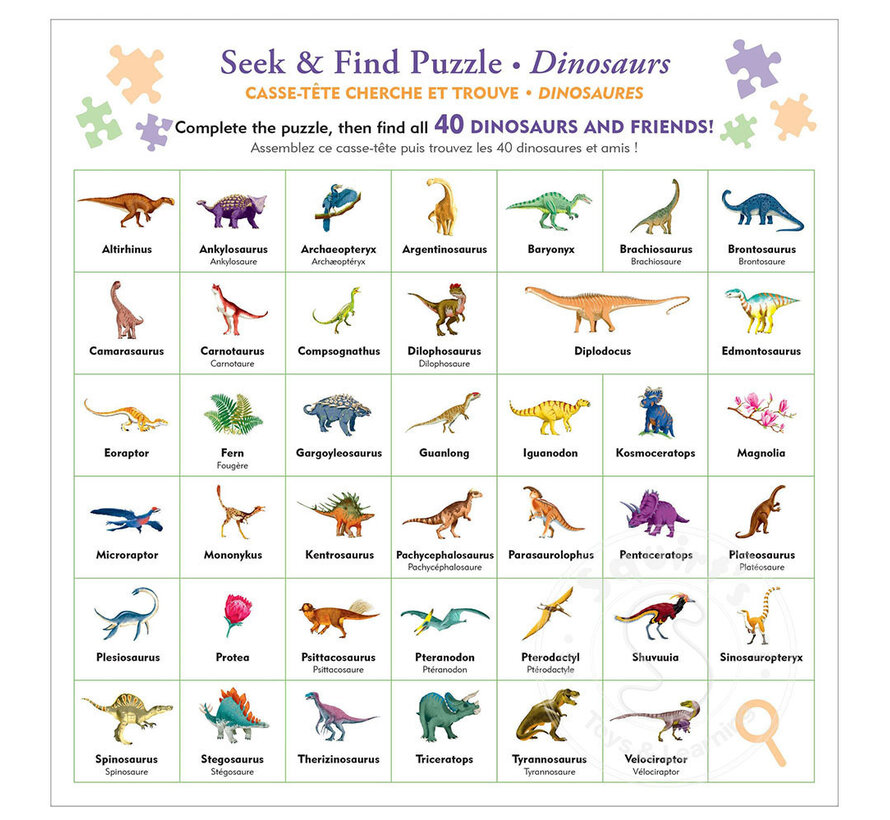 Dinosaurs Seek & Find 100-Piece Jigsaw Puzzle