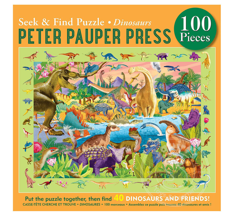 Dinosaurs Seek & Find 100-Piece Jigsaw Puzzle