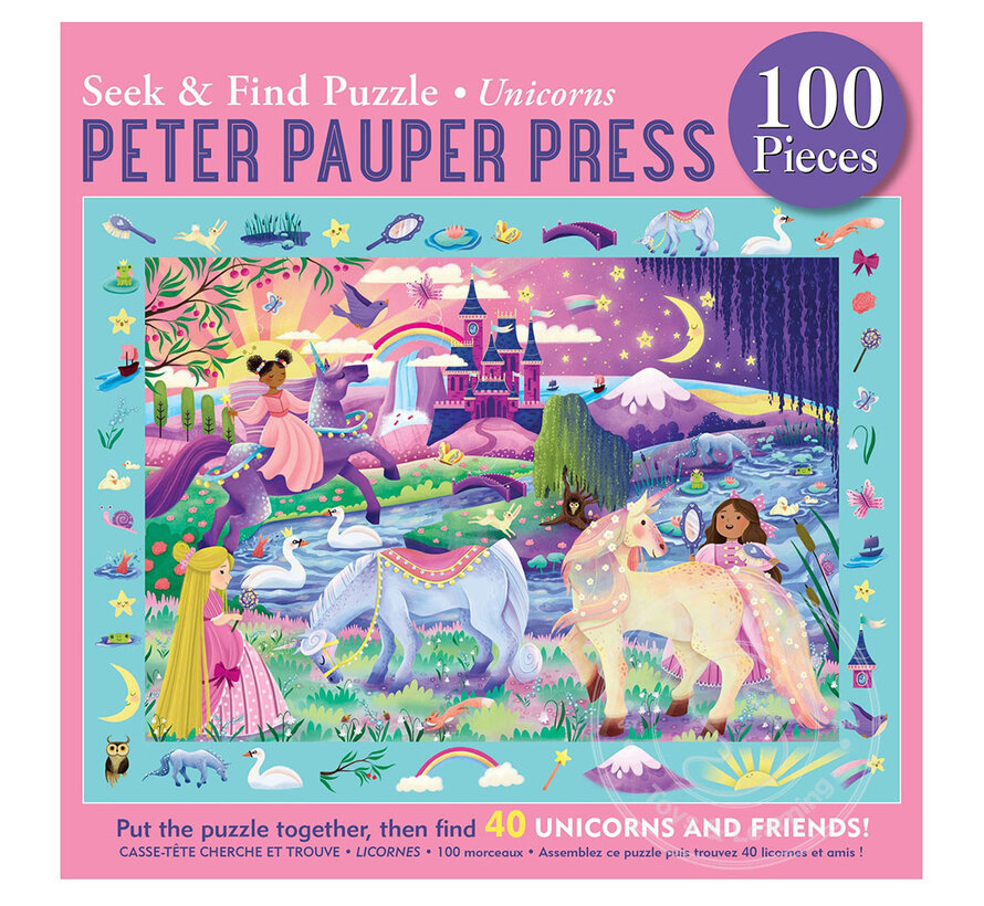 Unicorns Seek & Find 100-Piece Jigsaw Puzzle