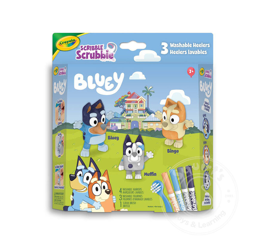 Crayola Scribble Scrubbie Bluey 3 Count Playset