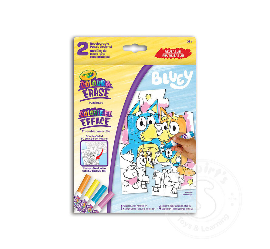 Crayola Colour & Erase Reusable Bluey Puzzle Set