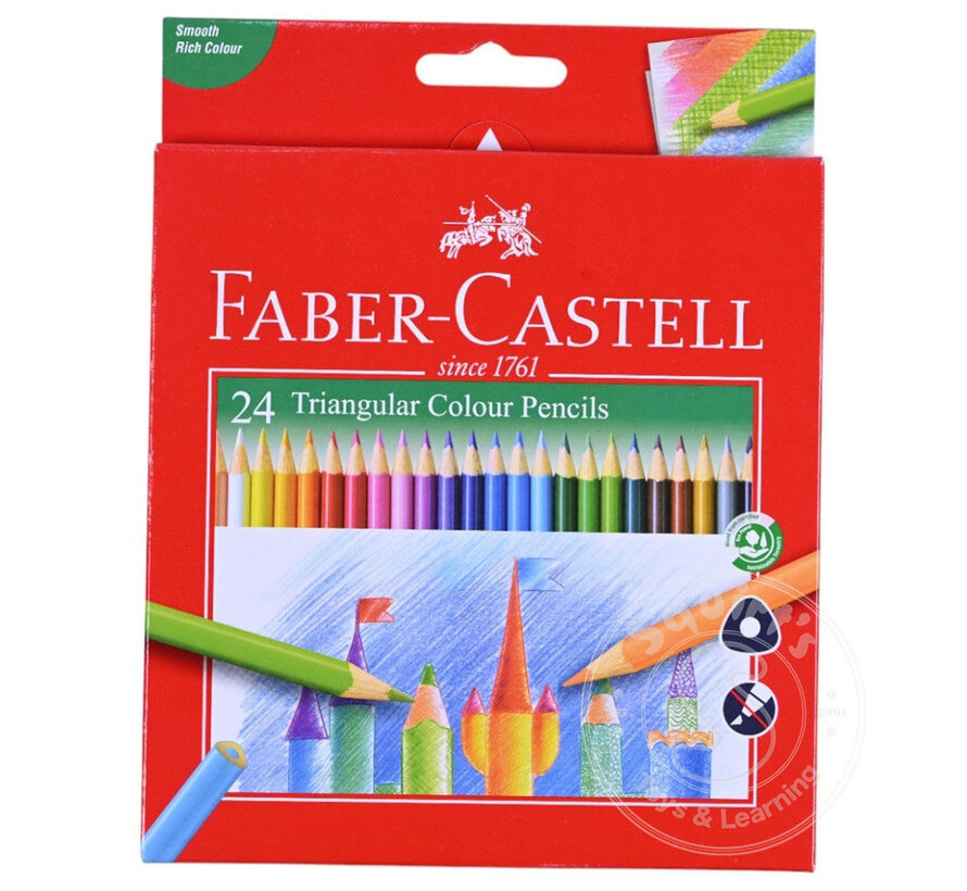 Faber-Castell 24ct Triangular Coloured Eco Pencils
