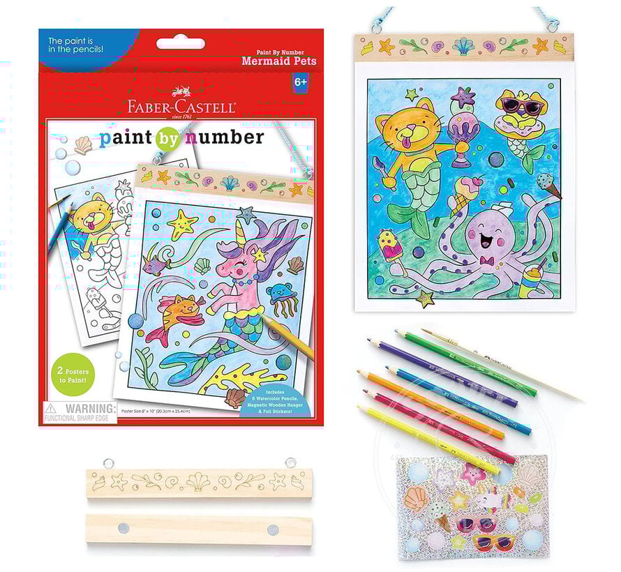 Faber-Castell Paint By Number Mermaid Pets Wall Art