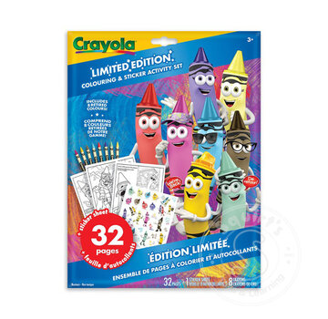 Crayola Crayola 32pg Colour & Sticker FD w/8 Retired Crayons