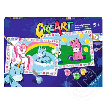 Ravensburger CreArt Junior: Paint by Numbers - Happy Unicorns