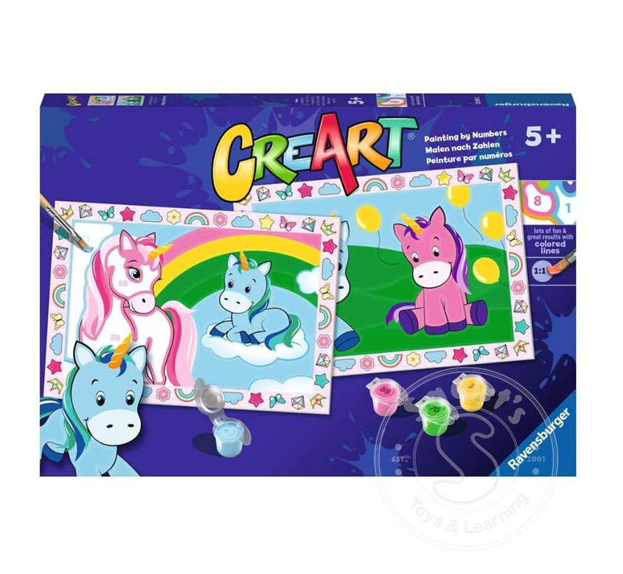 CreArt Junior: Paint by Numbers - Happy Unicorns