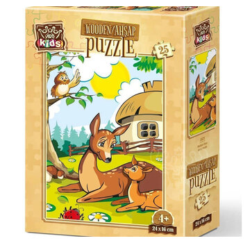 Art Puzzle Art Puzzle Mother Deer Wooden Puzzle 25pcs
