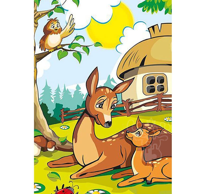 Art Puzzle Mother Deer Wooden Puzzle 25pcs
