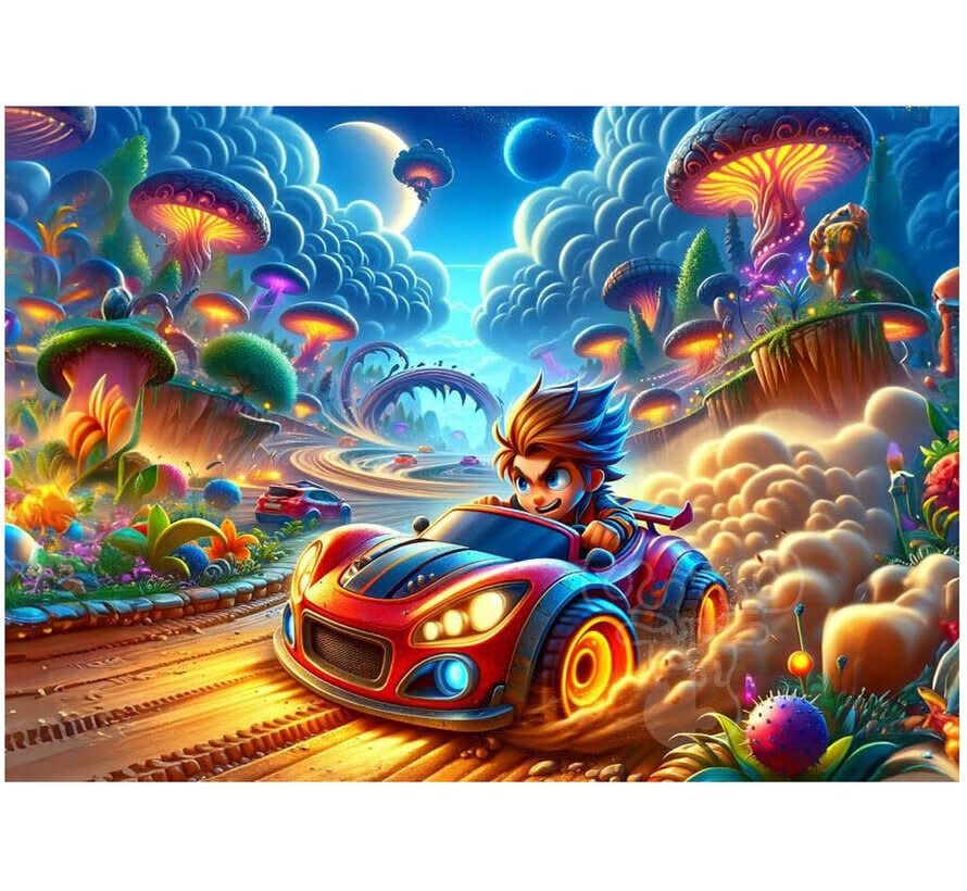 Art Puzzle Mischievous Racer Puzzle 100pcs