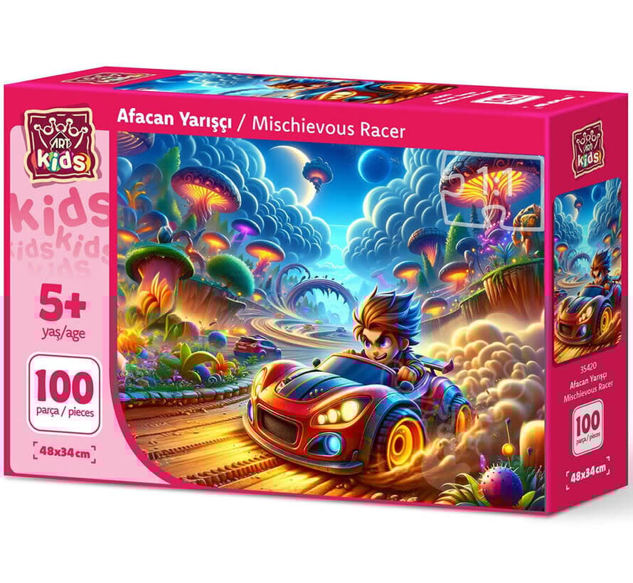 Art Puzzle Mischievous Racer Puzzle 100pcs