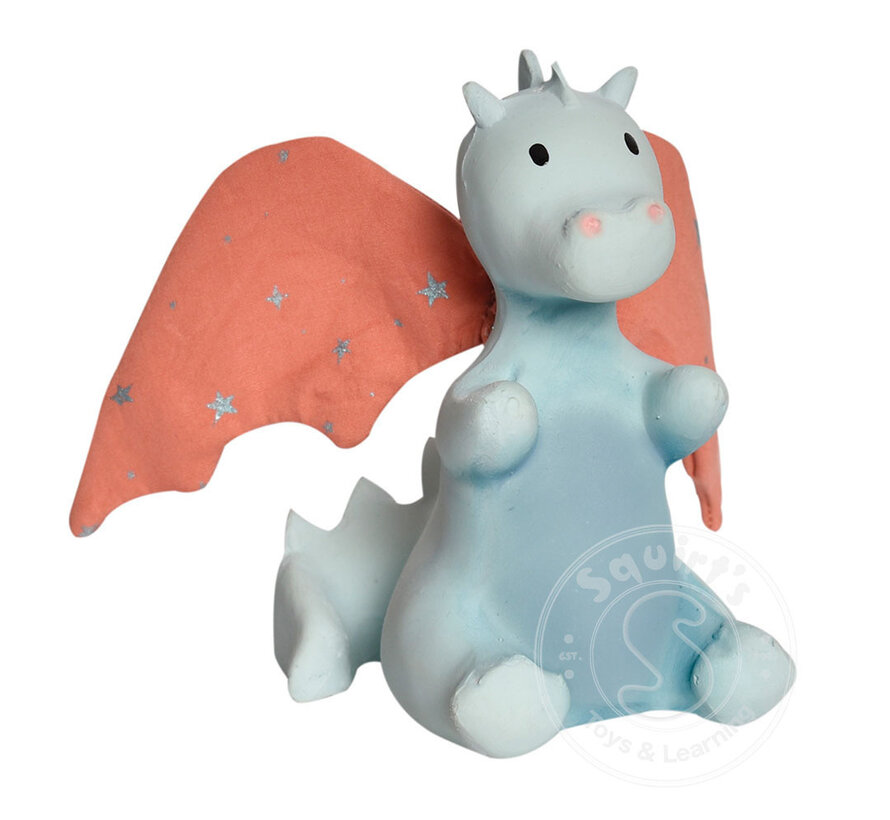 Tikiri: Baby Sunrise Dragon Natural Rubber Rattle w/Crinkle Wings (5"H)