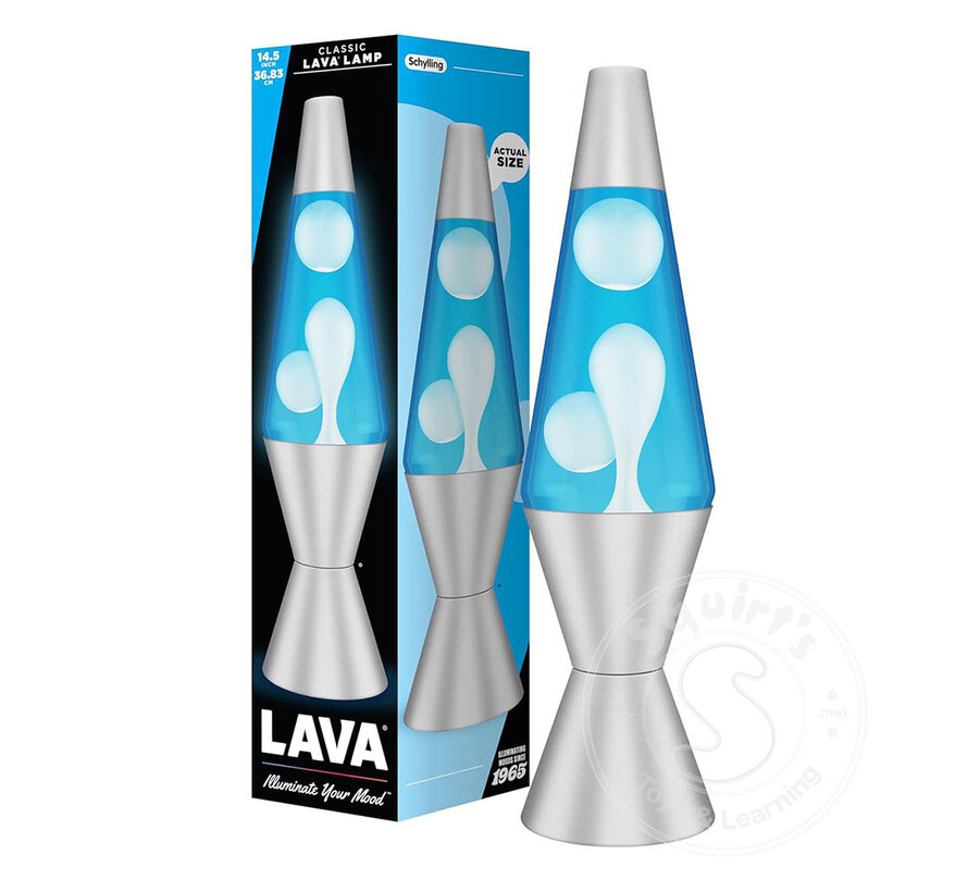 Lava Lamp 14.5” White & Blue