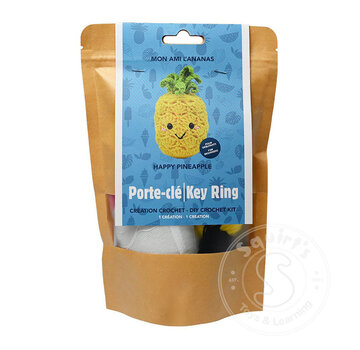 PBI Art Happy Pineapple DIY Crochet Key Ring Kit
