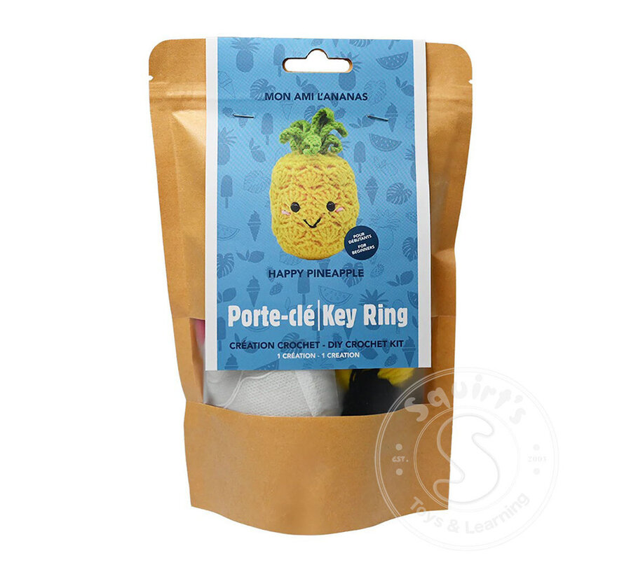 Happy Pineapple DIY Crochet Key Ring Kit