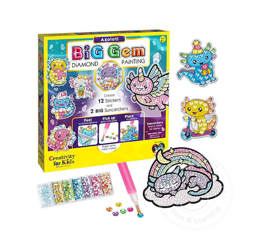 Creativity for Kids Big Gem Diamond Painting Axolotl