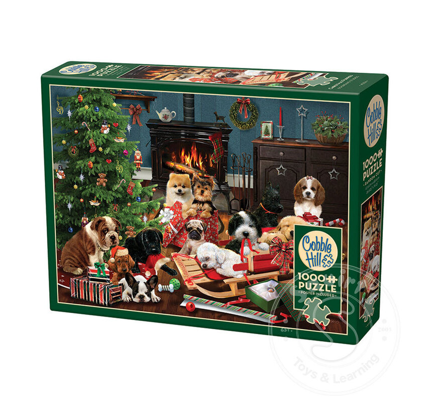 Cobble Hill Christmas Puppies   Puzzle 500pcs