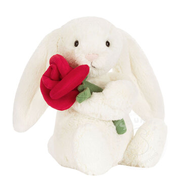 Jellycat Jellycat Cream Bunny with Rose