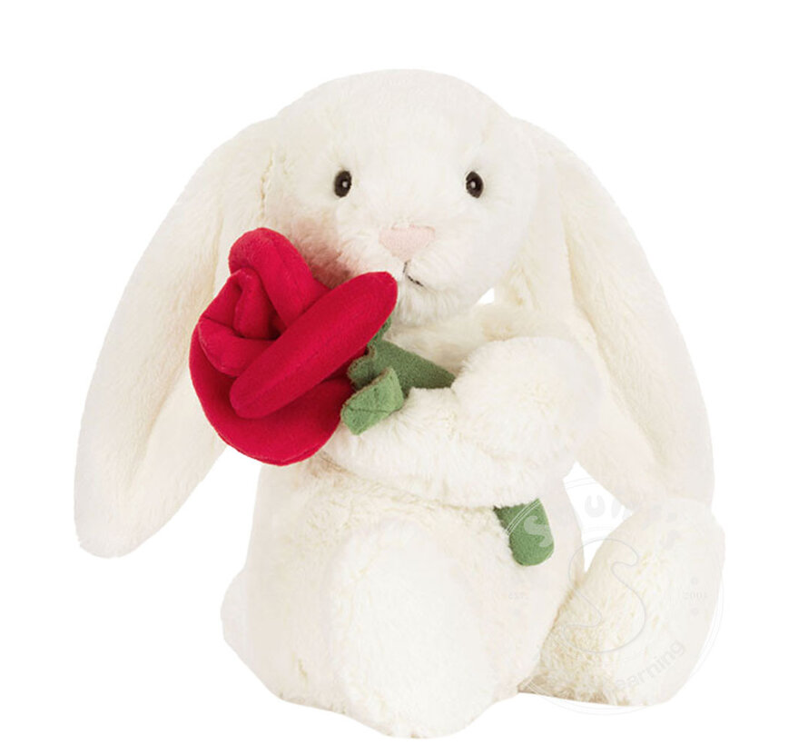Jellycat Cream Bunny with Rose