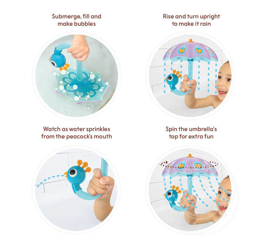 Fill 'N' Rain Peacock Umbrella - Purple