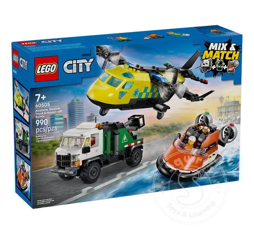LEGO® City Airplane, Service Truck & Hovercraft Remix
