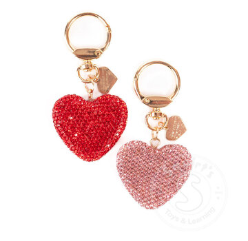 Great Pretenders Great Pretenders Sparkling Crystal Heart Bag Charm, Assorted