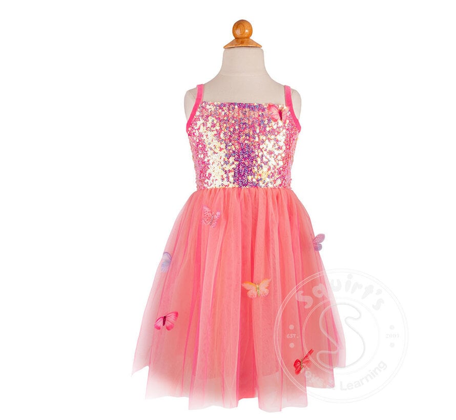 Great Pretenders Butterfly Bliss Dress, Hot Pink (Size 5-6)