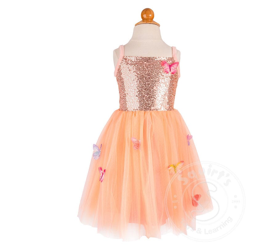 Great Pretenders Butterfly Bliss Dress, Peach (Size 3-4)