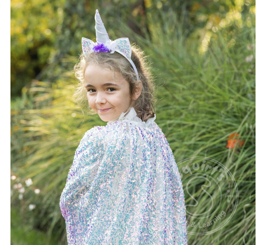 Great Pretenders Unicorn Sparkle Cape & Headband (Size 4-6)