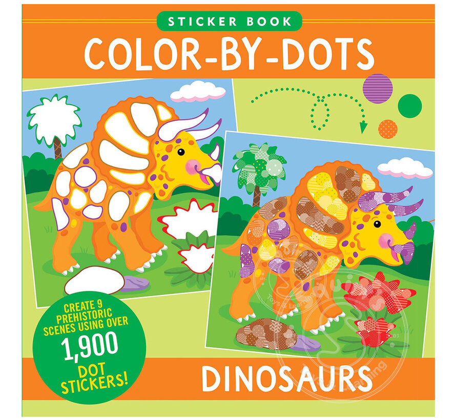 Color-By-Dots Sticker Book - Dinosaurs