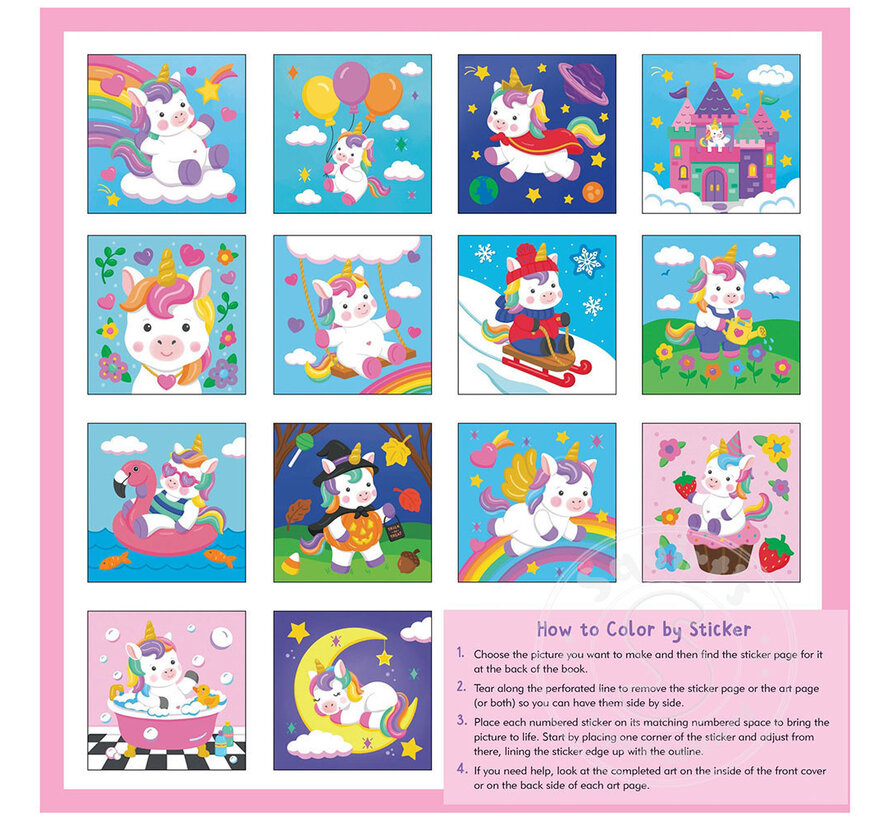 My First Color-by-Sticker Book - Baby Unicorn Sparkles