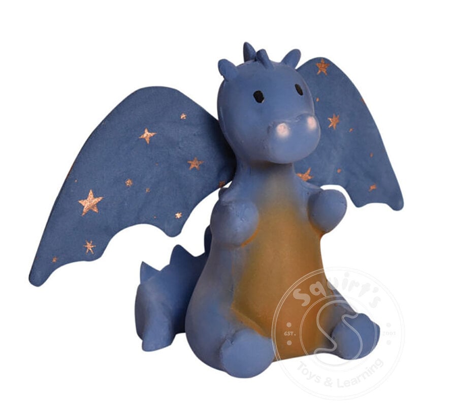 Tikiri: Baby Midnight Dragon Natural Rubber Rattle w/Crinkle Wings (5"H)