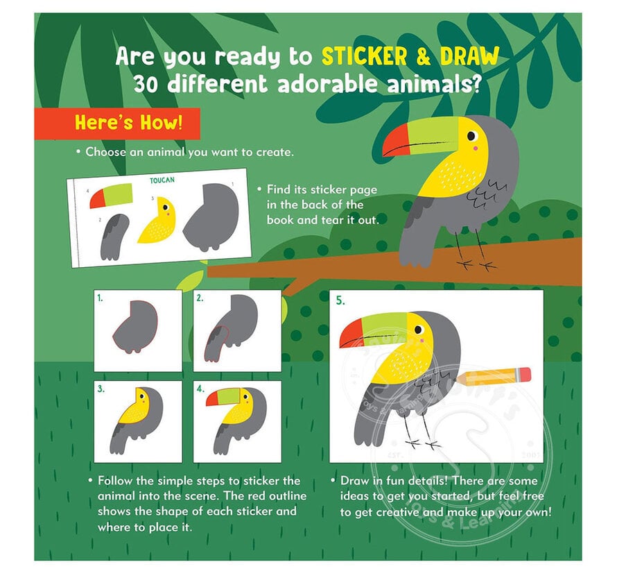 Draw-by-Sticker Book - Animals