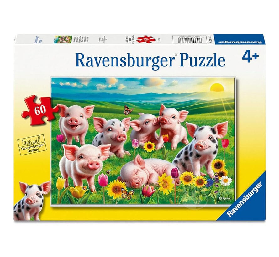 FINAL SALE Rav. Precious Piglets Puzzle 60pcs (Damaged Box)