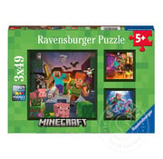Ravensburger FINAL SALE Rav Minecraft Puzzle 3 x 49pcs (Damaged Box)