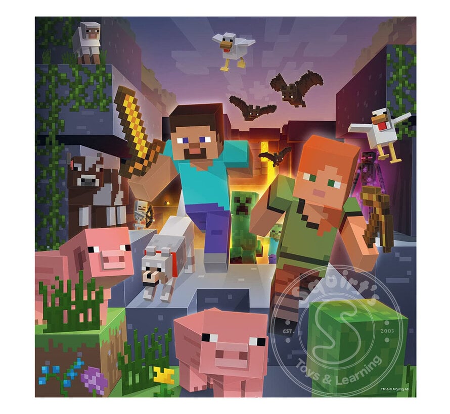 FINAL SALE Rav Minecraft Puzzle 3 x 49pcs (Damaged Box)