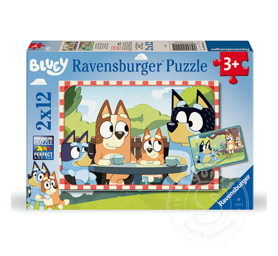 FINAL SALE Rav Bluey Puzzle 2 x 12pcs (Damaged Box)